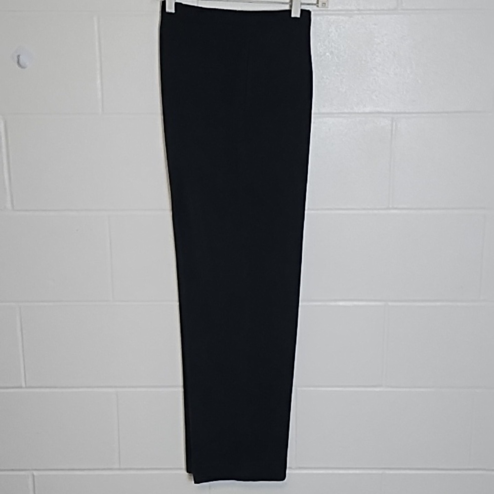 Yves St Clair Vintage Sueded Stretch Pleated Straight Leg Trouser Pants Black 10